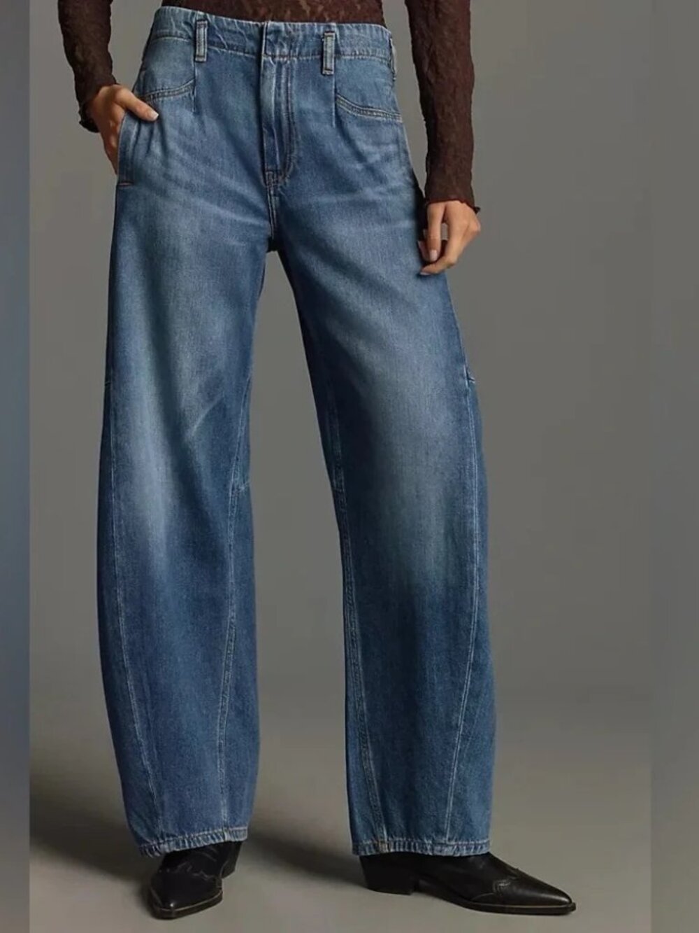 Pilcro Anthropologie Georgia Full Length High Rise Barrel Jeans - Size 27